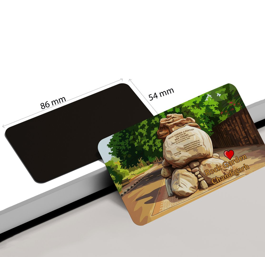 dhcrafts Rectangular Fridge Magnet Multicolor Chandigarh Rock Garden Design Pack of 1 (8.6cm x 5.4cm)